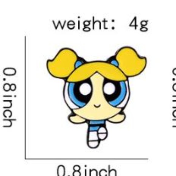Bubbles Powerpuff Girls Blue Pin Brooch - Picture 2 of 7